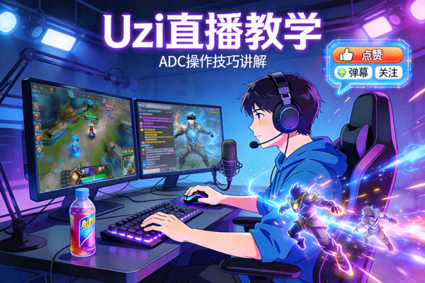 英雄联盟知名ADC选手Uzi在线直播教学画面